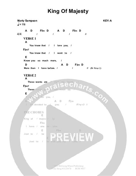 King Of Majesty Chords PDF (Dennis Prince / Nolene Prince) - PraiseCharts