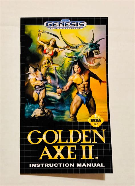 Golden Axe 2 II Sega Genesis Custom/reproduction Manual - Etsy