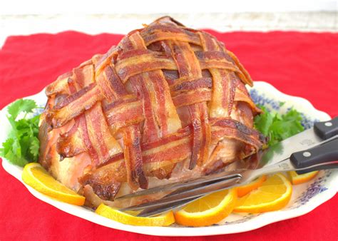 Honey-Glazed Bacon-Wrapped Ham