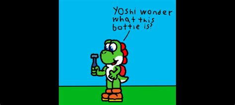 Yoshi and his bubble Beverage by glamblocks on DeviantArt