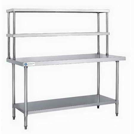 L 1800MM 2 Tiers Stainless Steel Work Table with 2 Overshelf TT-BC309D ...