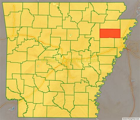 Map of Poinsett County, Arkansas