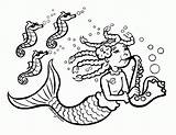 Mermaid Printable Coloring Page sketch template