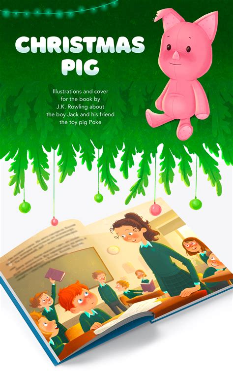 Illustrations&cover design for a book 'Christmas Pig' on Behance