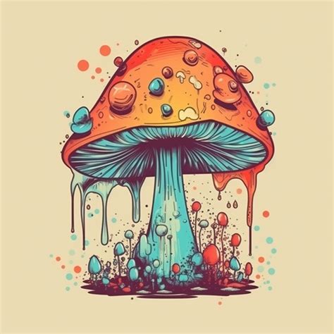 ArtStation - Psychedelic Drip Mushrooms