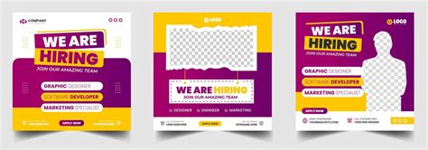 We are hiring job vacancy social media post banner design template with ...