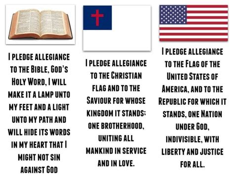 VBS Pledges (Easy Printable) Bible, American, & Christian Flag Pledge