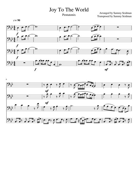 Joy To The World by Pentatonix (Trombone Quartet) Sheet music for Trumpet (In B Flat), French ...