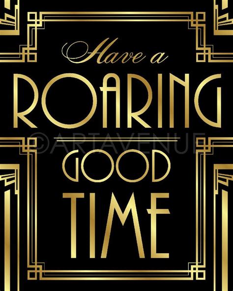 Gatsby Decor Sign Roaring Good Time Quote Printable Gatsby - Etsy en ...