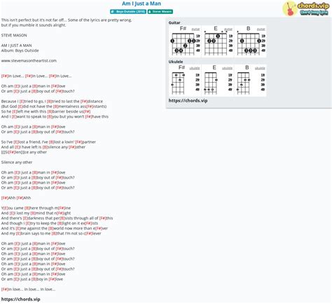 Chord: Am I Just a Man - tab, song lyric, sheet, guitar, ukulele | chords.vip