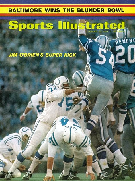 Baltimore Colts Jim Obrien, Super Bowl V Sports Illustrated Cover Photograph by Sports ...