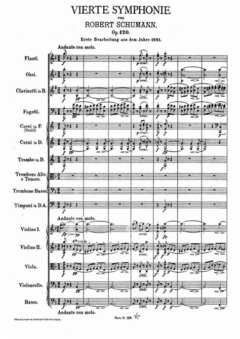 Schumann, Robert - Symphony No.4, Op.120 - Score (1841)