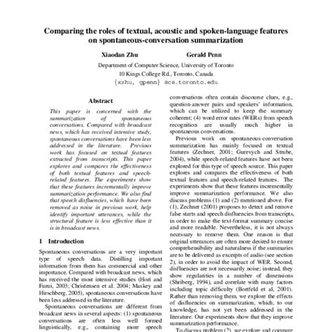 Comparing the roles of textual, acoustic and spoken-language features ...