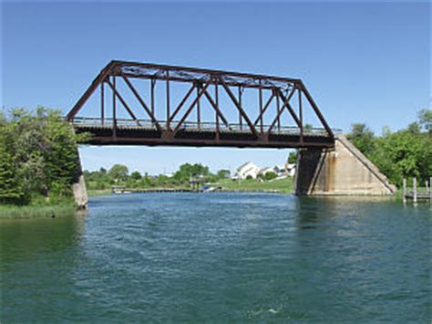 Cheboygan River M-33 Bridge Fishing Boating Inland Waterway Michigan Interactive™