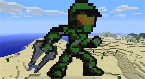 Master Chief Pixel Art Minecraft Project