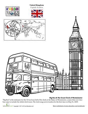 Angleterre / Londres: bricolages, coloriages pour enfant | | Education.com, World thinking day ...