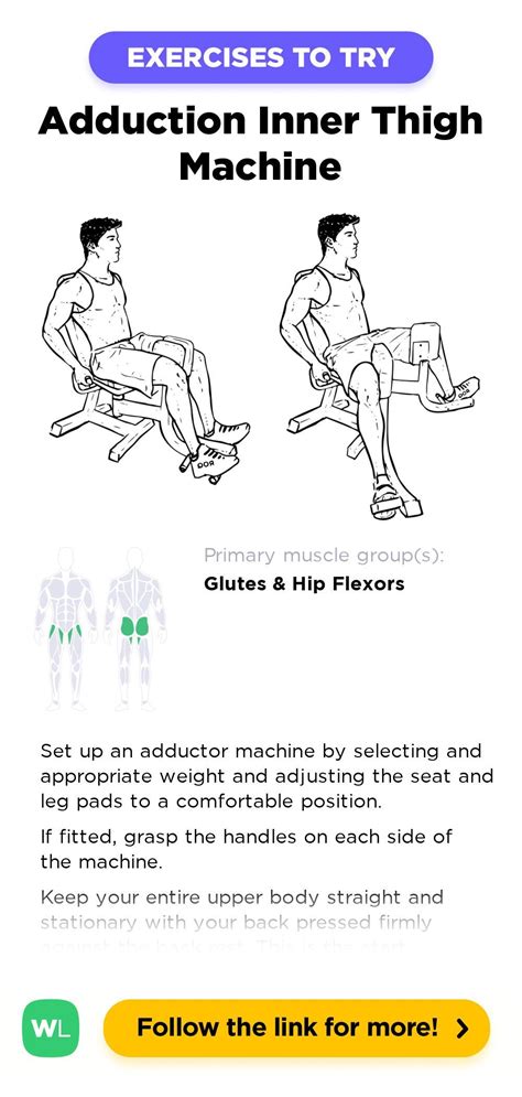 Adduction Inner Thigh Machine is a gym work out exercise that targets glutes & hip flexors ...