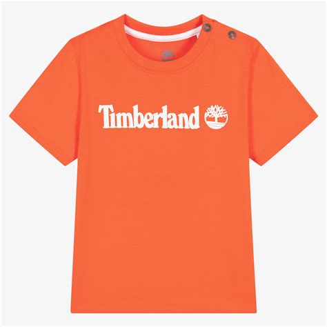 Timberland - Boys Red Cotton Logo T-shirt | Childrensalon