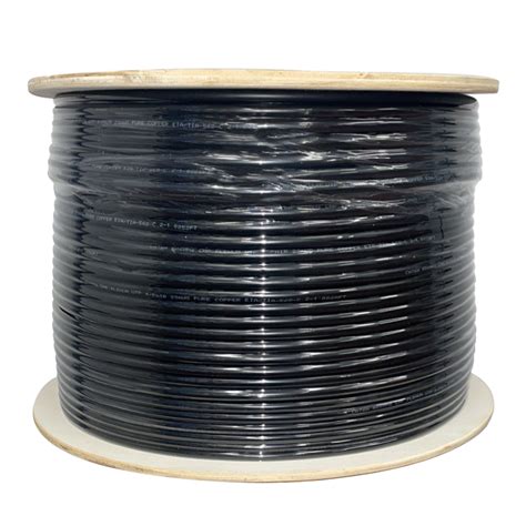 CAT6A Plenum Pure Copper 750Mhz 1000ft UTP Bulk Ethernet Cable BLACK ...