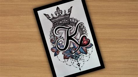 Letter 'K' Mandala Art with Crown