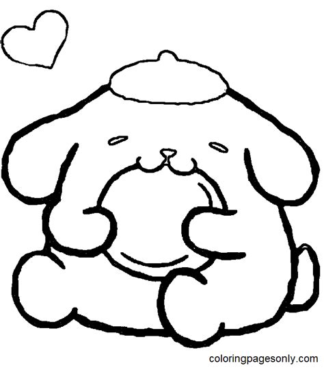 Sanrio Pompompurin for Kids Coloring Page - Free Printable Coloring Pages