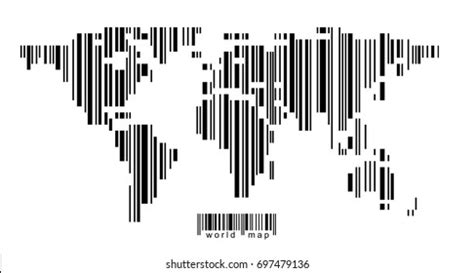World Map Barcode Stock Vector (Royalty Free) 697479136 | Shutterstock
