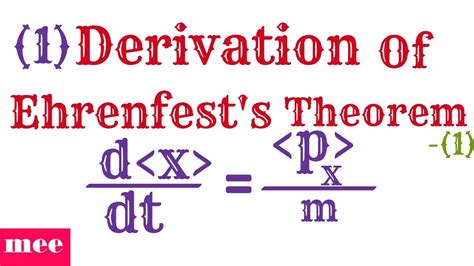 Derive ehrenfest theorem - YouTube