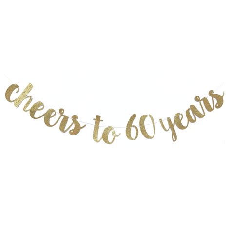 Cheers to 60 Years Banner | 60th Birthday Decoration | 60 and Fabulous | 60 Birthday | 60th ...