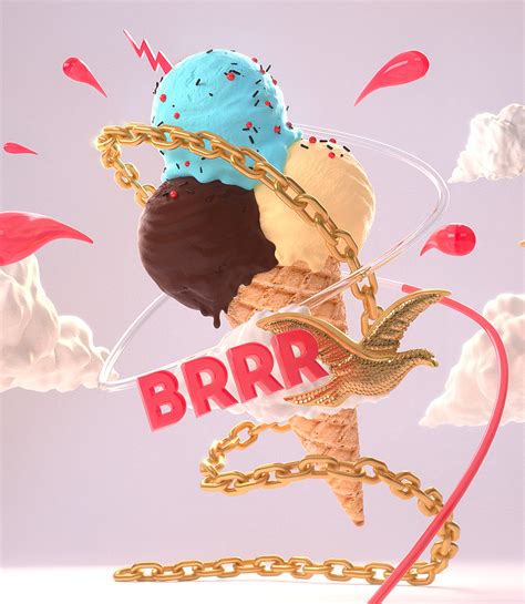 BRRR Ice cream (3D Compo / 3DS MAX - ZBRUSH - VRAY) on Behance