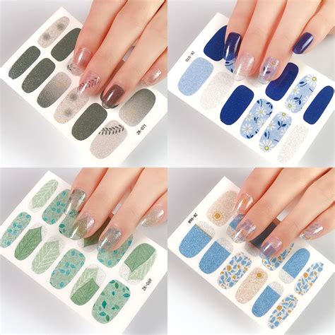 Korean Fashion Nail Stickers Beautiful Girl Flower Daisy nail sticker ...