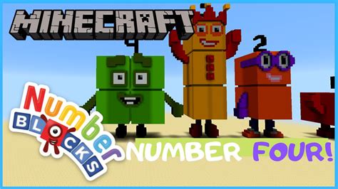 Minecraft numberblocks: making numberblocks Four! - YouTube