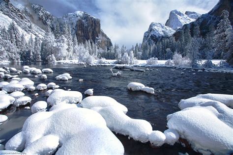 Merced River with El Capitan and the Cathedral Rocks. Stunning ...