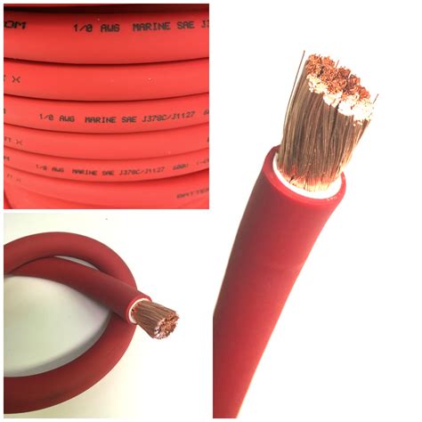 Battery Cable 1/0 AWG ( Size 0 Gauge ) Red - Copper Flexible Stranded - By the Foot