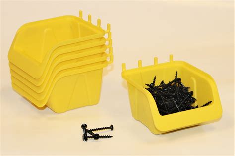 WallPeg Tool Board Accessories Plastic Pegboard Bins – Yellow Pegboard ...