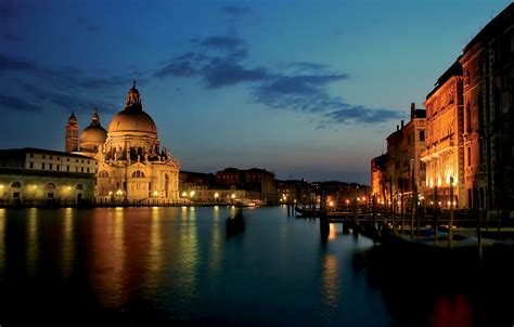 Wallpaper city, the city, lights, Italy, Venice, channel, Italy, night, gondola, Venice images ...