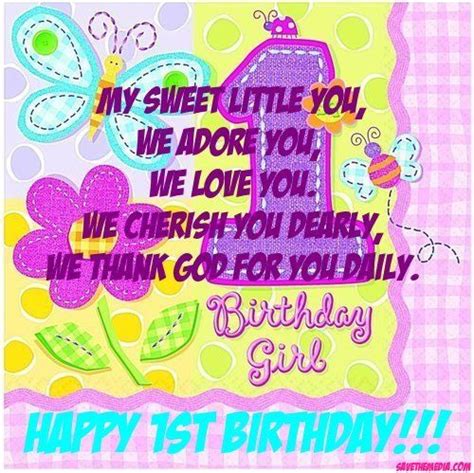1st Birthday Wishes For Baby Girl (Birthday Quotes) Save the Media | 1st birthday wishes, Cute ...