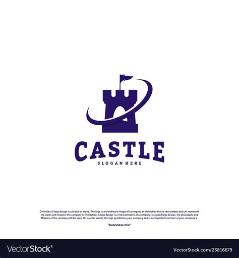 Castle logo design concept tower logo Royalty Free Vector