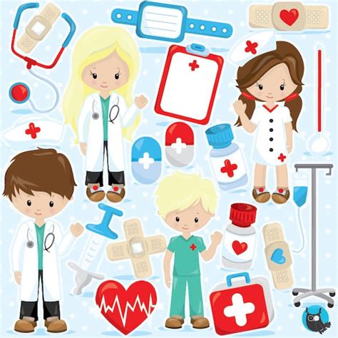 Doctor clipart commercial use, Hospital clipart vector graphics, kids ...