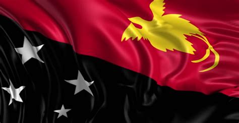 Animation Of The Full Fluttering National Flag Of Papua New Guinea Isolated On White Stock ...