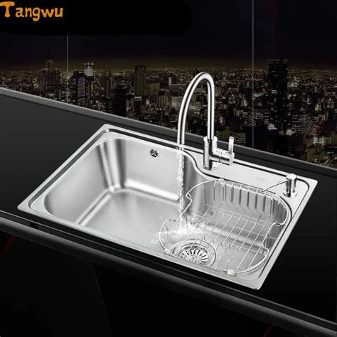 Aliexpress.com : Buy Free shipping single trough sink 304 stainless ...