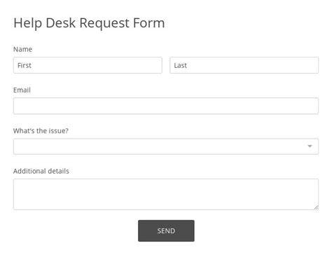 Help Desk Form Template