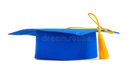 Blue Graduation Cap With Gold Tassel Stock Photo - Image of college ...