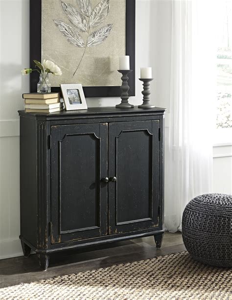 Ashley Furniture Mirimyn Antique Black Finish Wooden Accent Cabinet With 2 Doors - Walmart.com