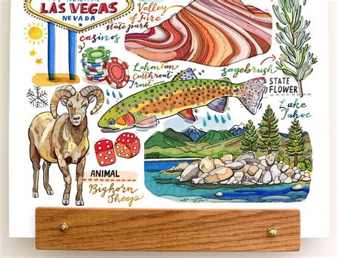 Nevada State Print. State Symbols. Illustration. State Art. - Etsy