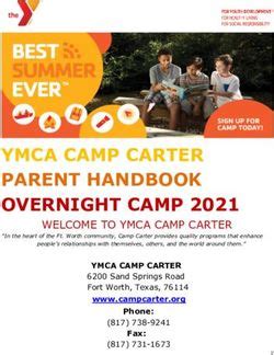 YMCA CAMP CARTER PARENT HANDBOOK OVERNIGHT CAMP 2021