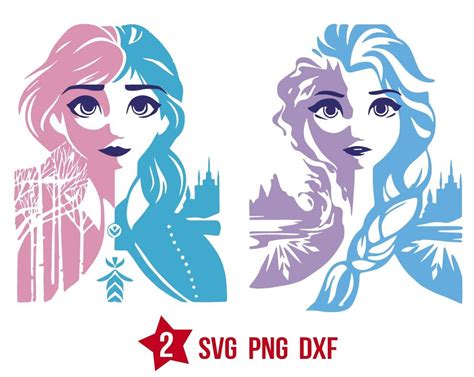 Anna and Elsa svg, Anna and Elsa png, Anna and Elsa dxf, Frozen svg ...