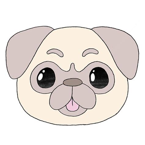 How to Draw a Pug Face - Easy Drawing Tutorial For Kids