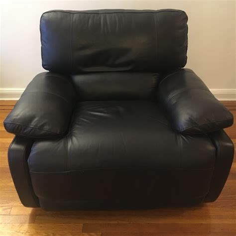 Macy's Dark Brown Leather Power Recliner - AptDeco