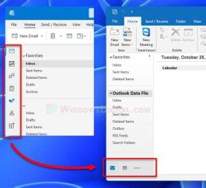 How to Move Outlook Navigation Pane to Bottom (From Left)