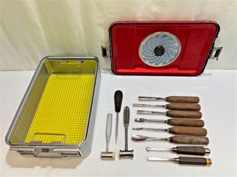 Set Of 11 Orthopedic Gauge Chisel Mallet Set Large Bone w/ Case in ...